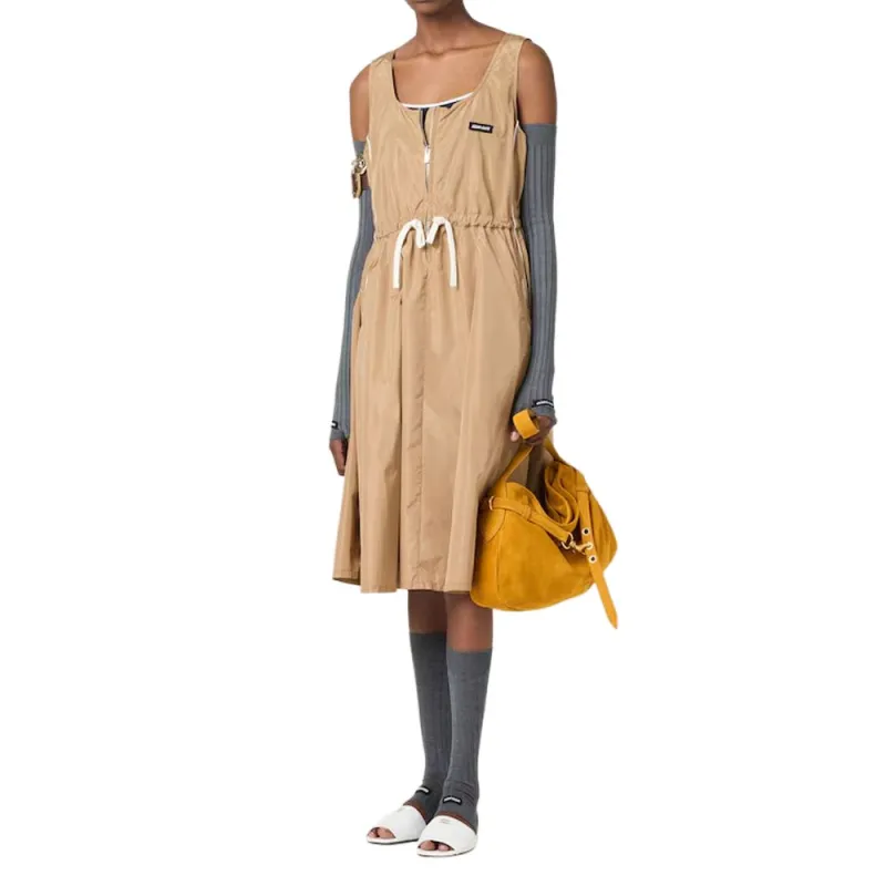 MIU MIU SS25 Sleeveless Dress Women's Brown-1
