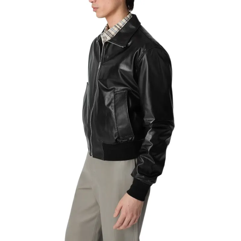 Bottega Veneta SS25 Leather Jacket Men's Black-3