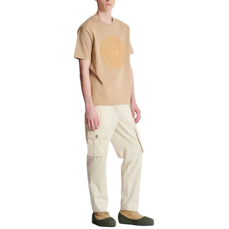 BALMAIN T Shirts Men Beige-3