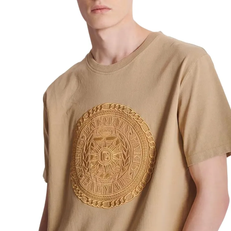 BALMAIN T Shirts Men Beige-6