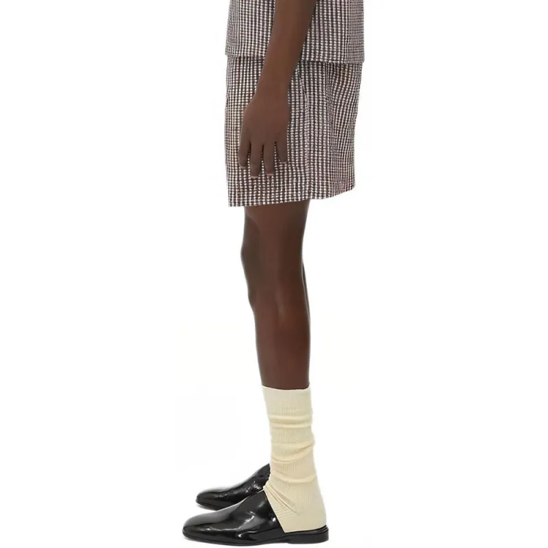 Bottega Veneta Logo Detailed Checkered Shorts-3