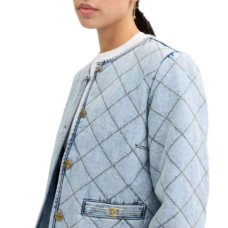 COACH Denim Jacket Women's Light Blue-3