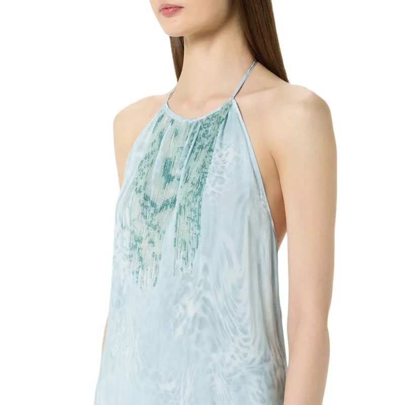 Blumarine Slip Dress Women's Blue-4