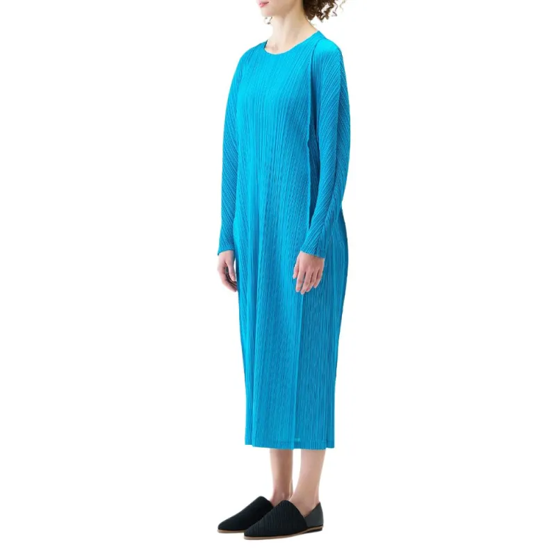 PLEATS PLEASE ISSEY MIYAKE Long Sleeved Dress Women's Bright Blue-4