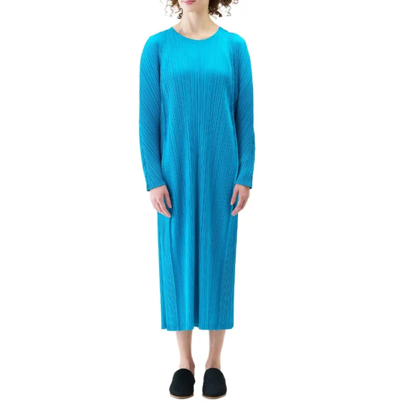PLEATS PLEASE ISSEY MIYAKE Long Sleeved Dress Women's Bright Blue-1