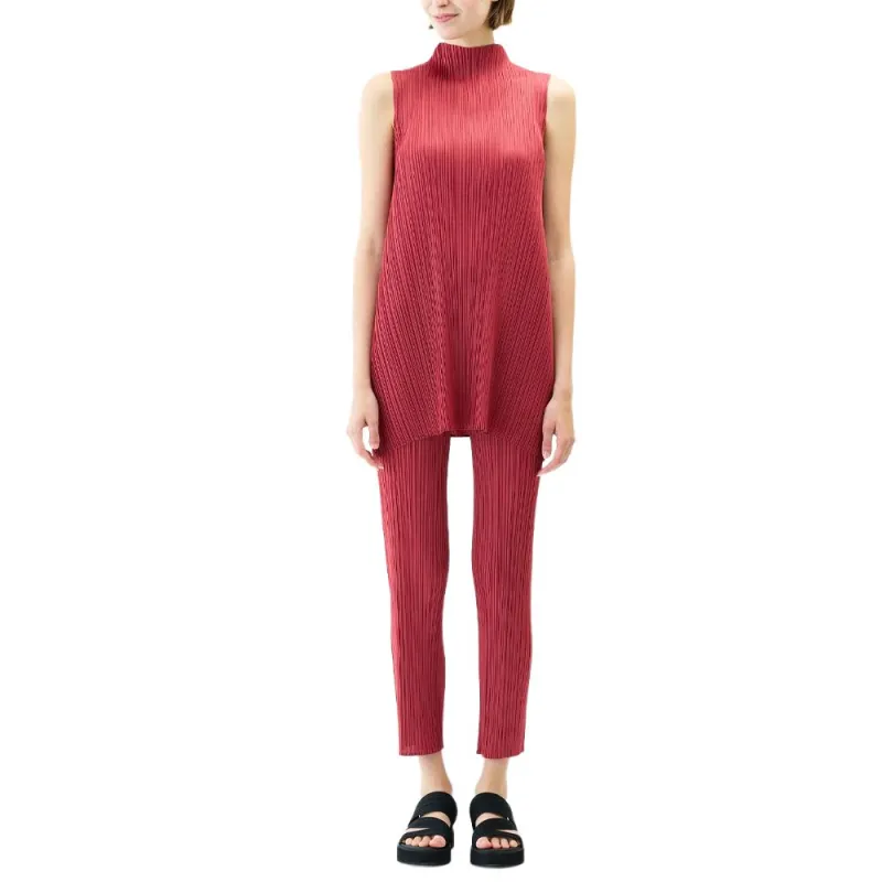 PLEATS PLEASE ISSEY MIYAKE T Shirt Women's Dark Red-2