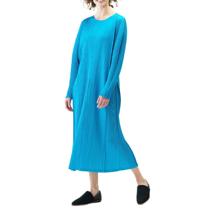 PLEATS PLEASE ISSEY MIYAKE Long Sleeved Dress Women's Bright Blue-3