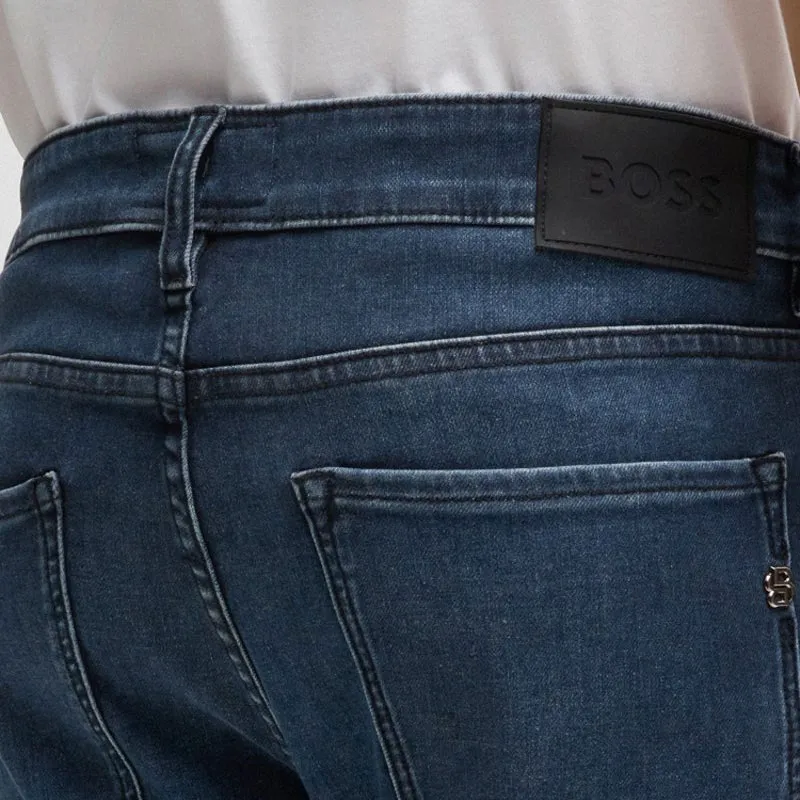 HUGO BOSS Logo patch Five pocket Slim cut Jeans-3