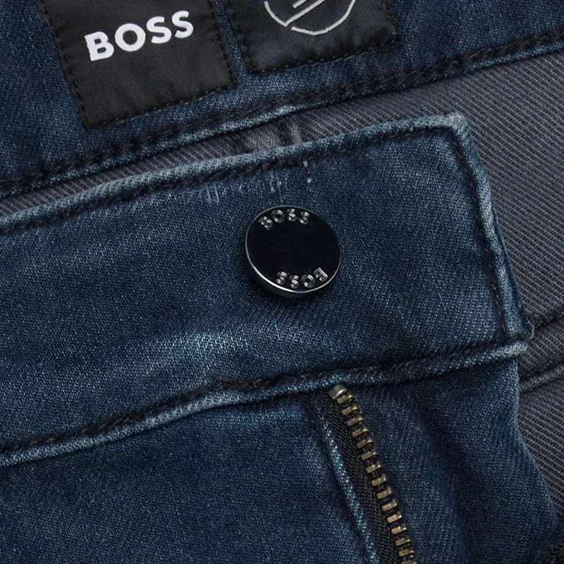 HUGO BOSS Logo patch Five pocket Slim cut Jeans-4