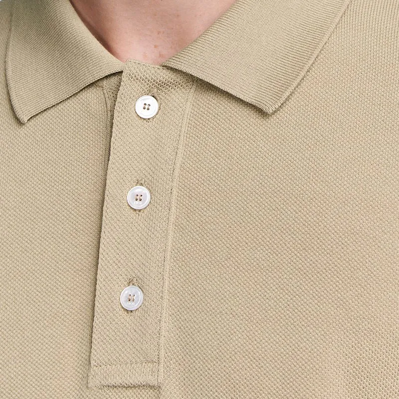 DIOR Beige Cotton And Silk Piqué Polo Shirt Men's Beige-5