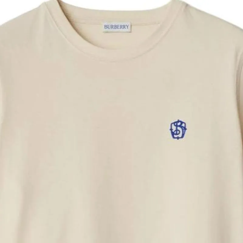 Burberry Logo Embroidered Crewneck T Shirt-4