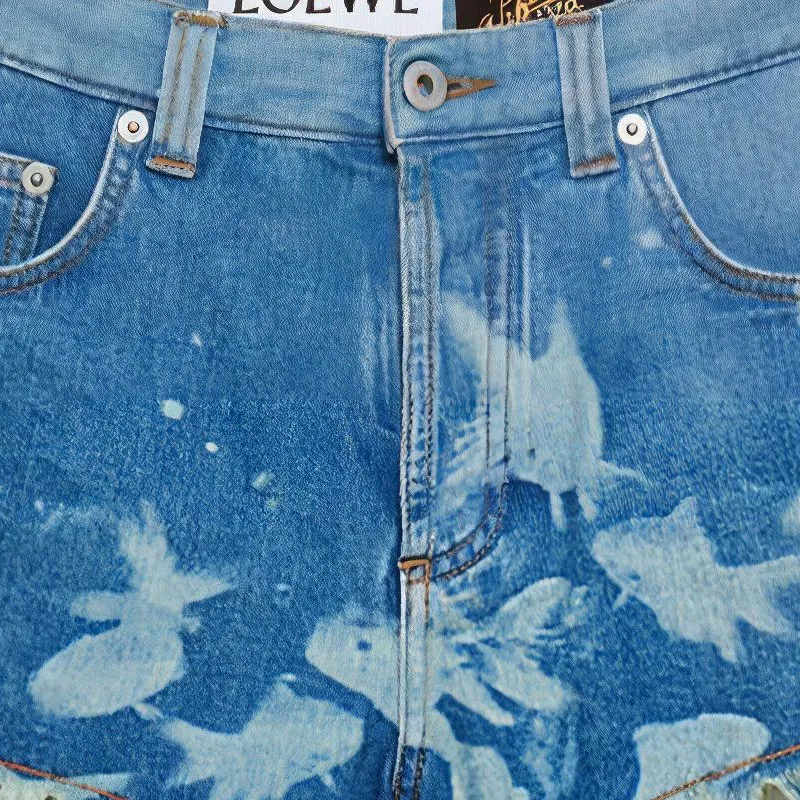 LOEWE SS23 Denim Shorts Women's Light Blue-4