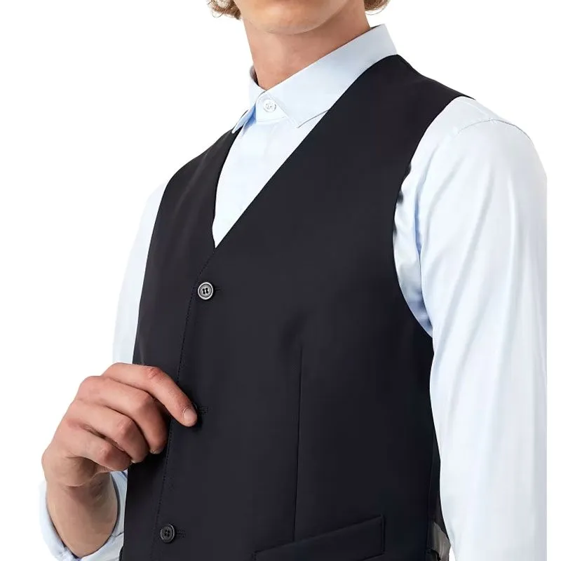 EMPORIO ARMANI Single breasted Worsted Virgin wool Gilet-5
