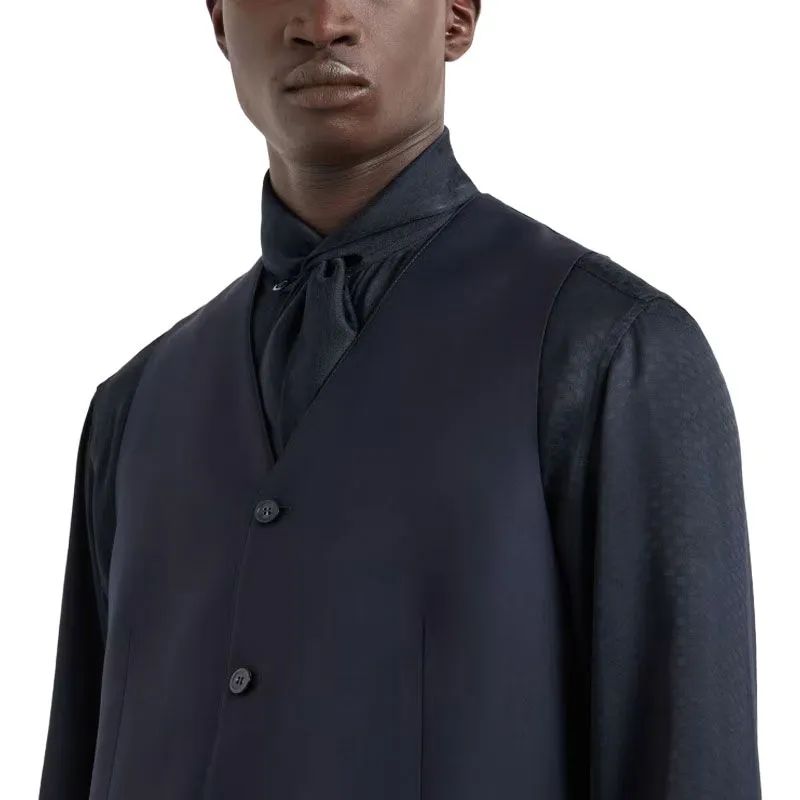 EMPORIO ARMANI Single breasted Worsted Virgin wool Gilet-4