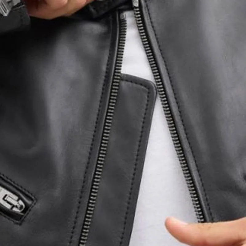 COACH FW24 Leather Jacket Men's Black-3