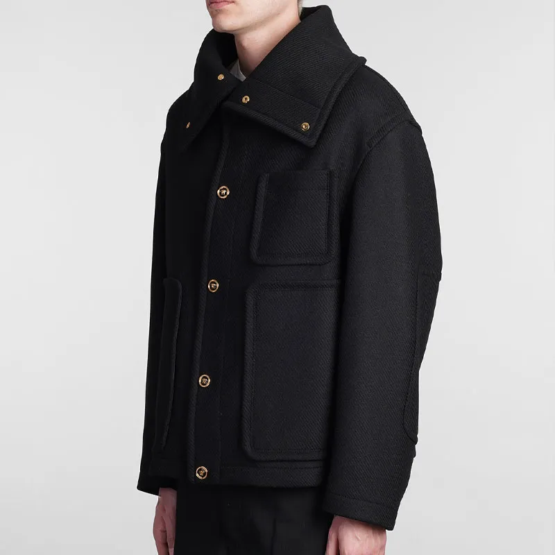 VERSACE Long Sleeved Buttoned Peacoat-3