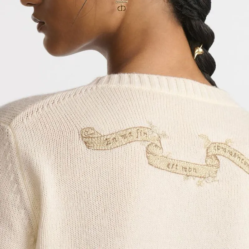 DIOR Cashmere Sweater Women's Ecru-4