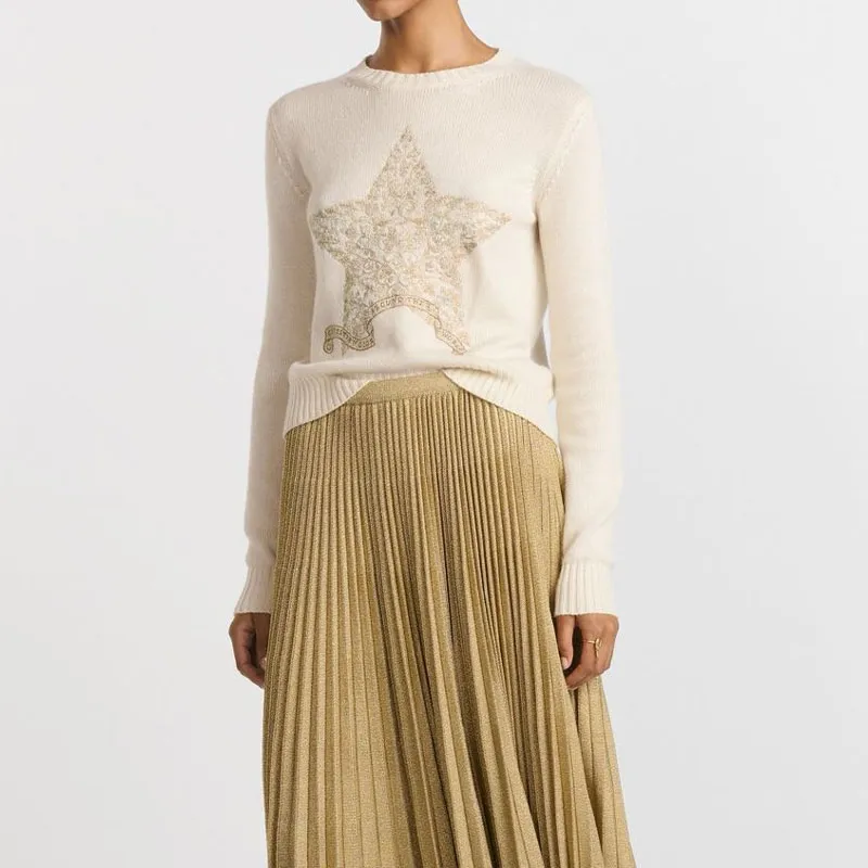 DIOR Cashmere Sweater Women's Ecru-3