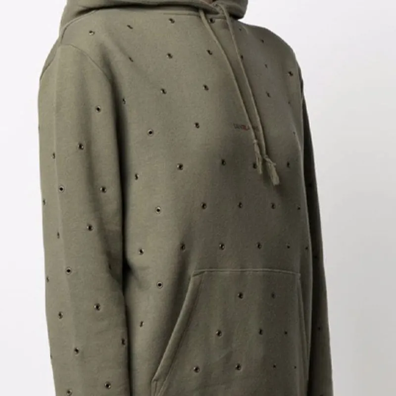 SAINT LAURENT Eyelet embellished Hoodie-5