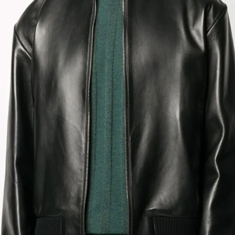 GUCCI Leather Jackets Men Black-5
