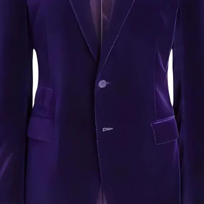 Polo Ralph Lauren Kent Hand-Tailored Velvet Jacket Business Suits Coats Men's Purple-4