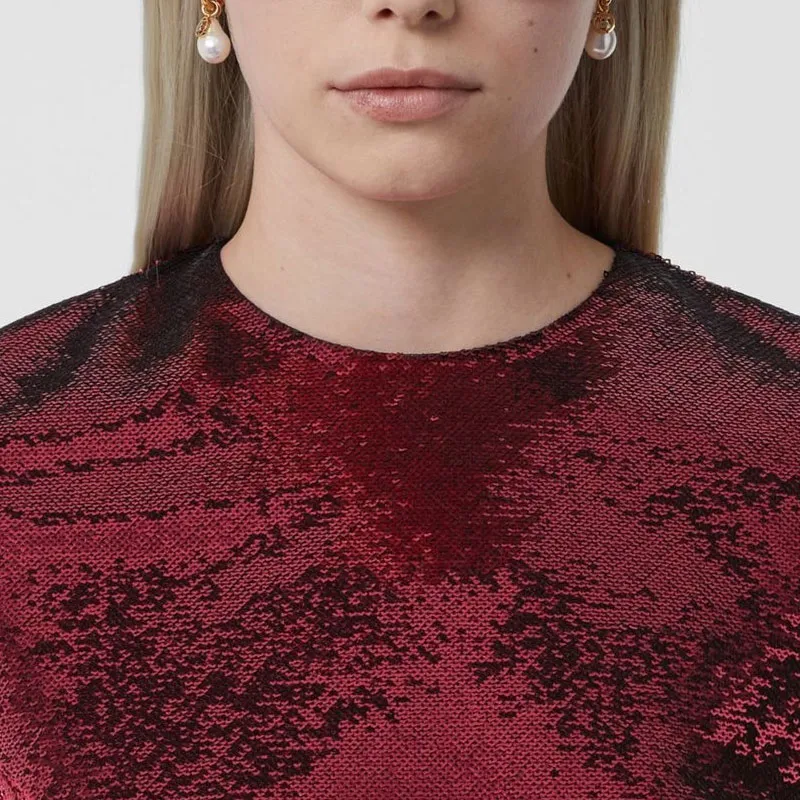 Burberry Aurora Gathered-detail Sequin Midi Dress-5