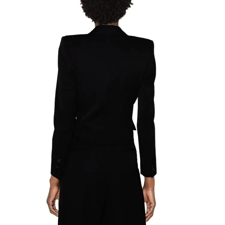SAINT LAURENT Cropped Tuxedo Blazer-2
