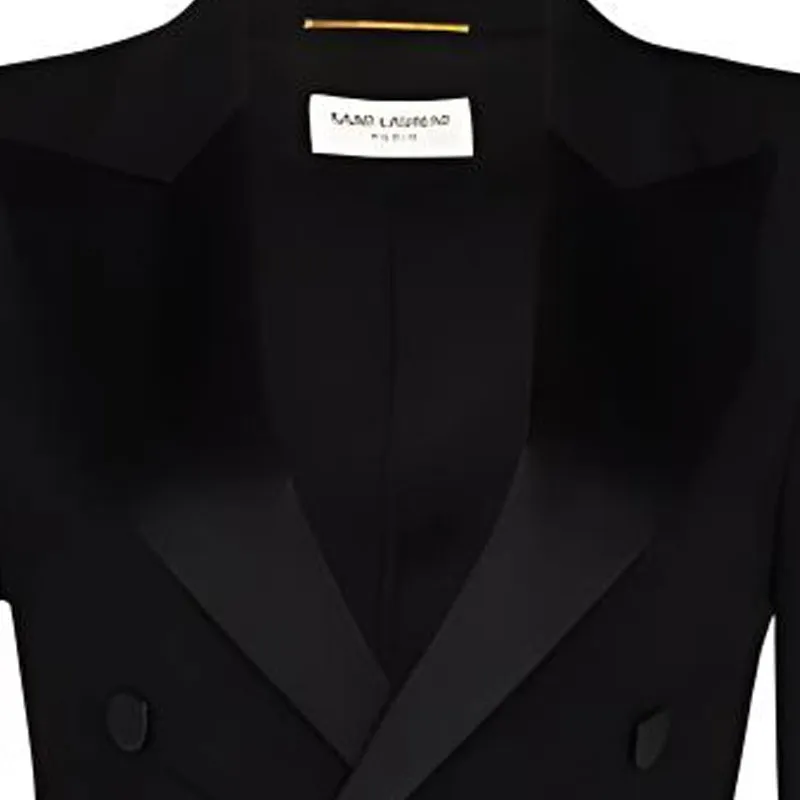 SAINT LAURENT Cropped Tuxedo Blazer-5