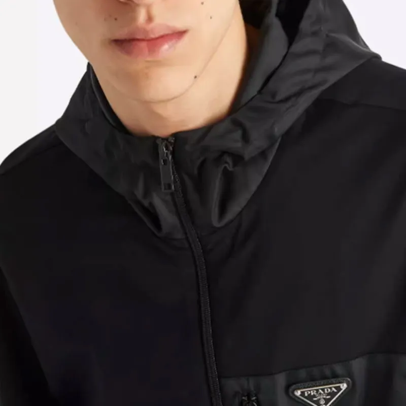 PRADA Panelled Hooded Jacket-4