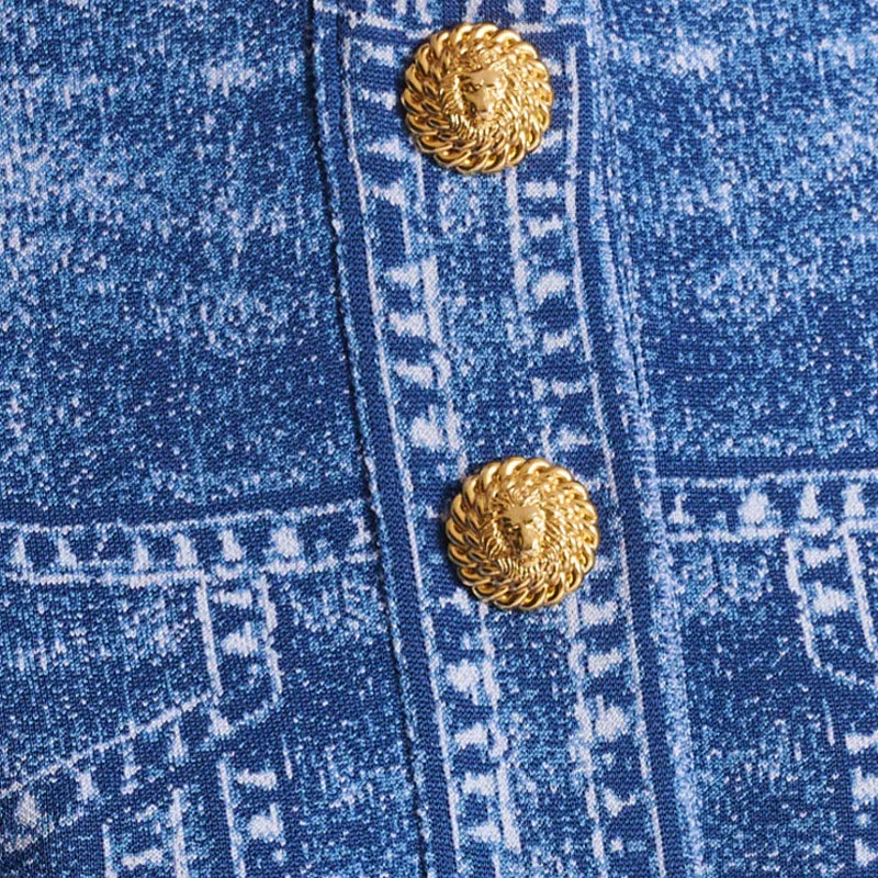 BALMAIN Denim Effect Logo Detailed Knitted Cardigan-6