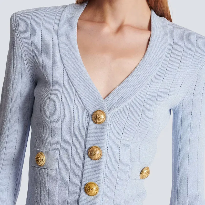 BALMAIN Chiocciola Long Sleeved Buttoned Cardigan-6