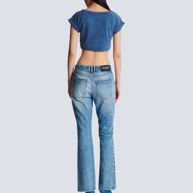 BALMAIN Cotton Cropped T shirt-3
