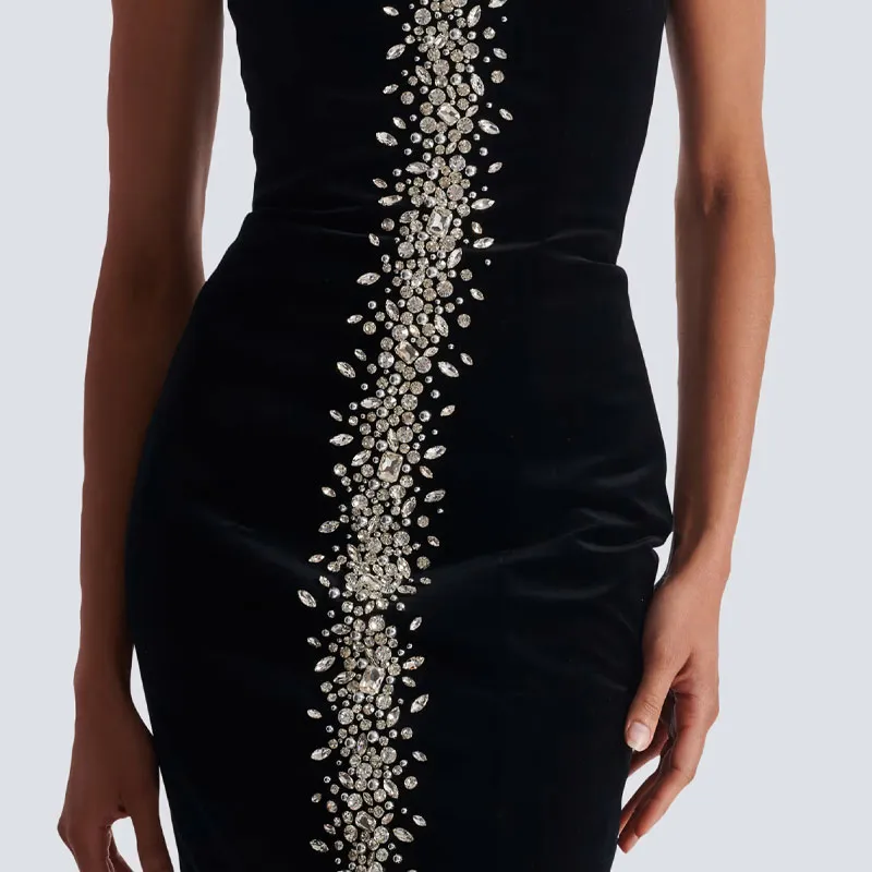 BALMAIN Rhinestone-embellished Maxi Dress-6