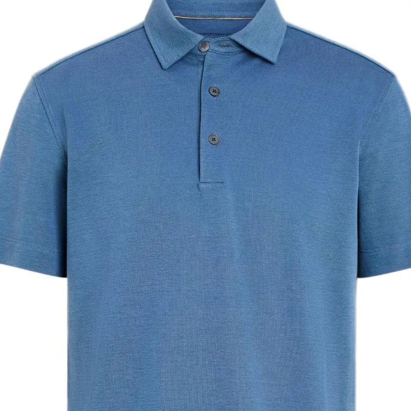 Zegna Polo Shirt Men's Dodger Blue-5