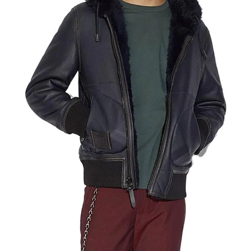 COACH Leather Jackets Men Navy-2