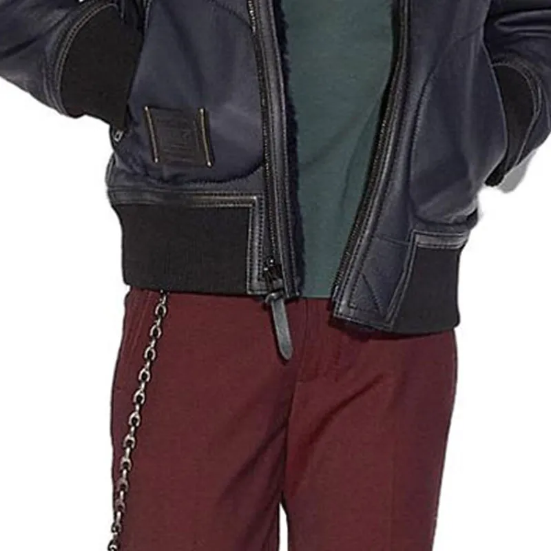 COACH Leather Jackets Men Navy-3