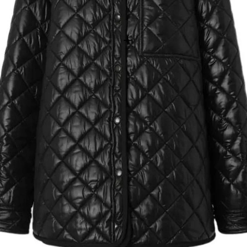 Burberry Corduroy Collar Diamond Quilted Jacket 'Black'-4