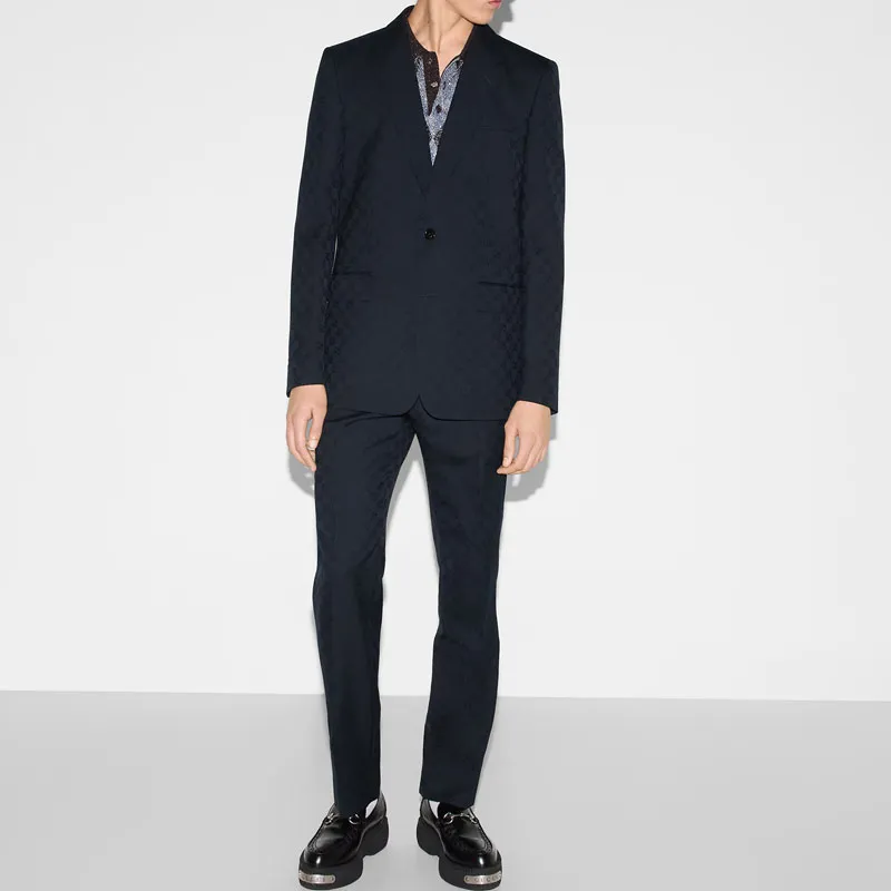 GUCCI Monogrammed Buttoned Suit-5