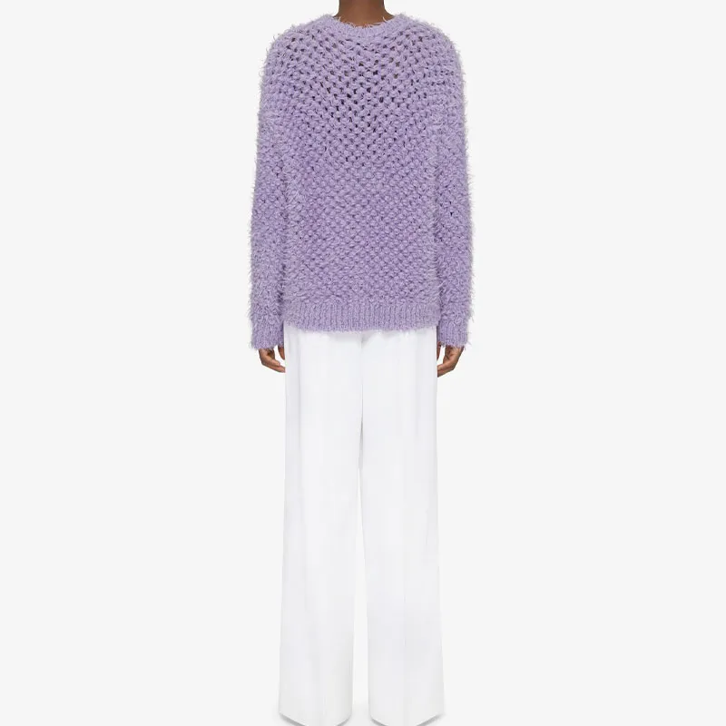 Givenchy Low Shoulders Crewneck Sweater 'Lavender'-2