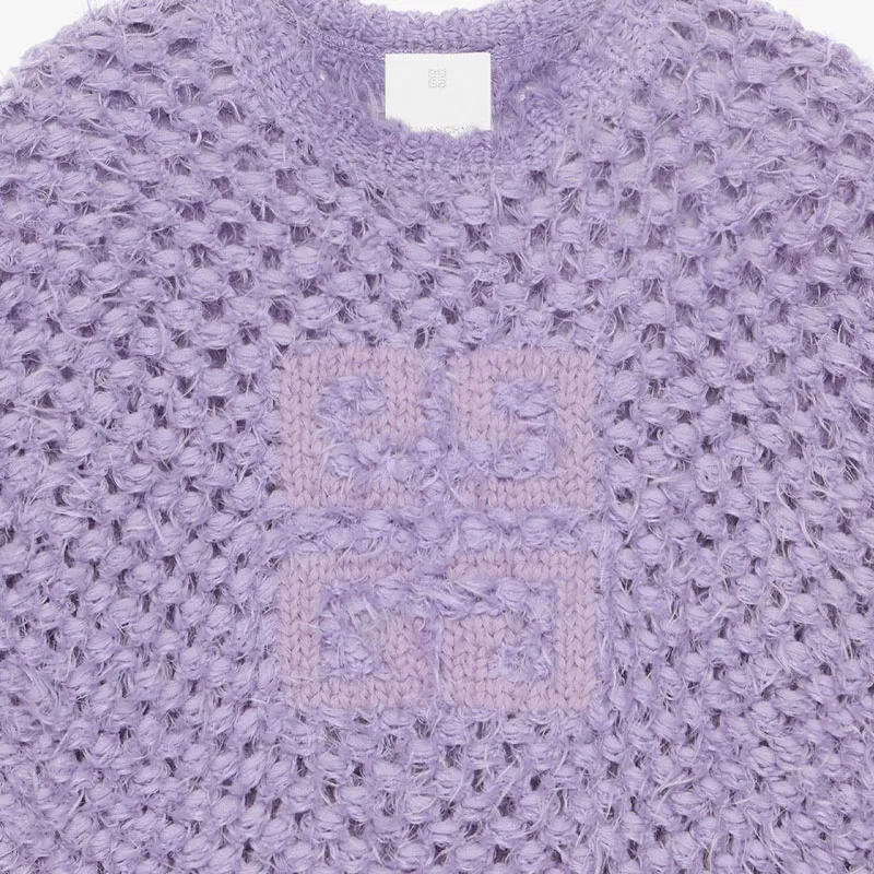Givenchy Low Shoulders Crewneck Sweater 'Lavender'-3