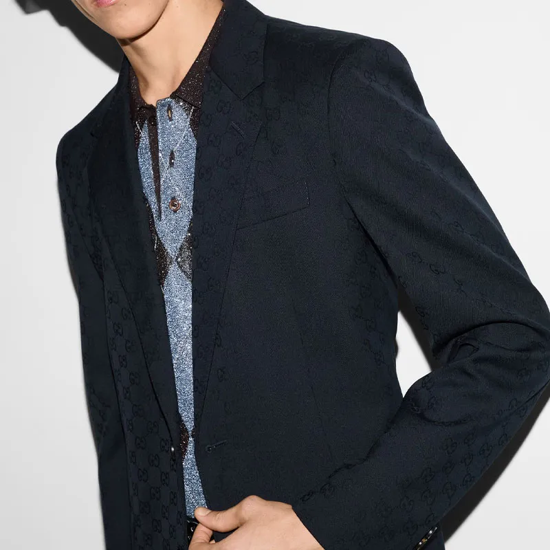 GUCCI Monogrammed Buttoned Suit-8