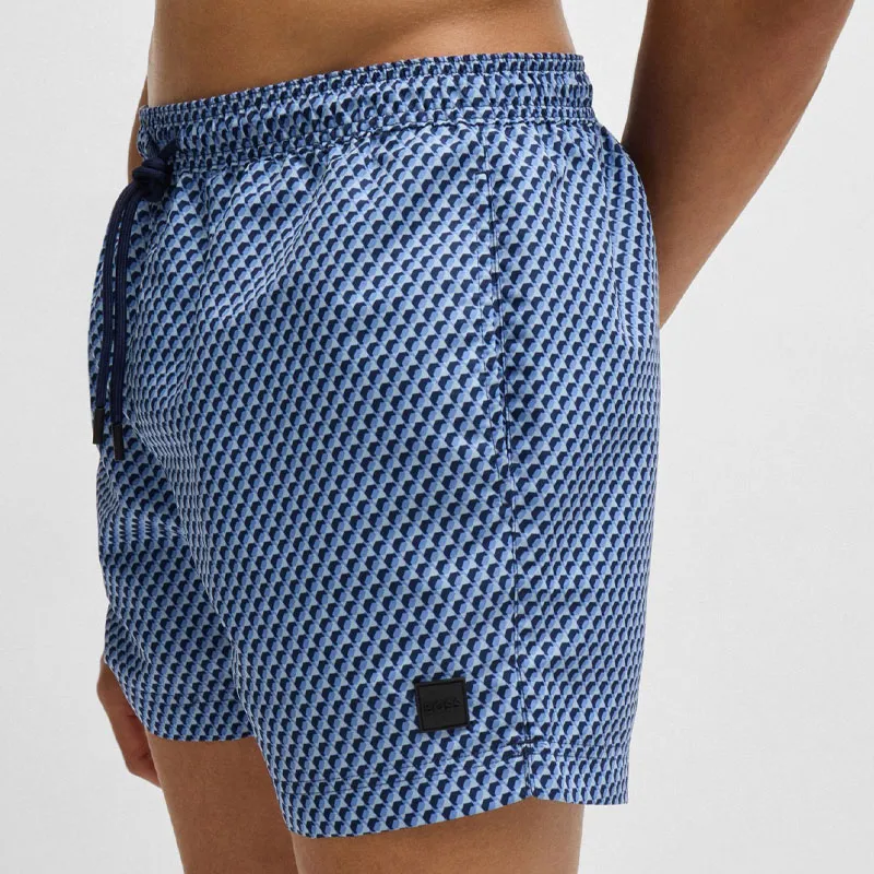 HUGO BOSS Logo Patch Drawstring Swim Shorts-3
