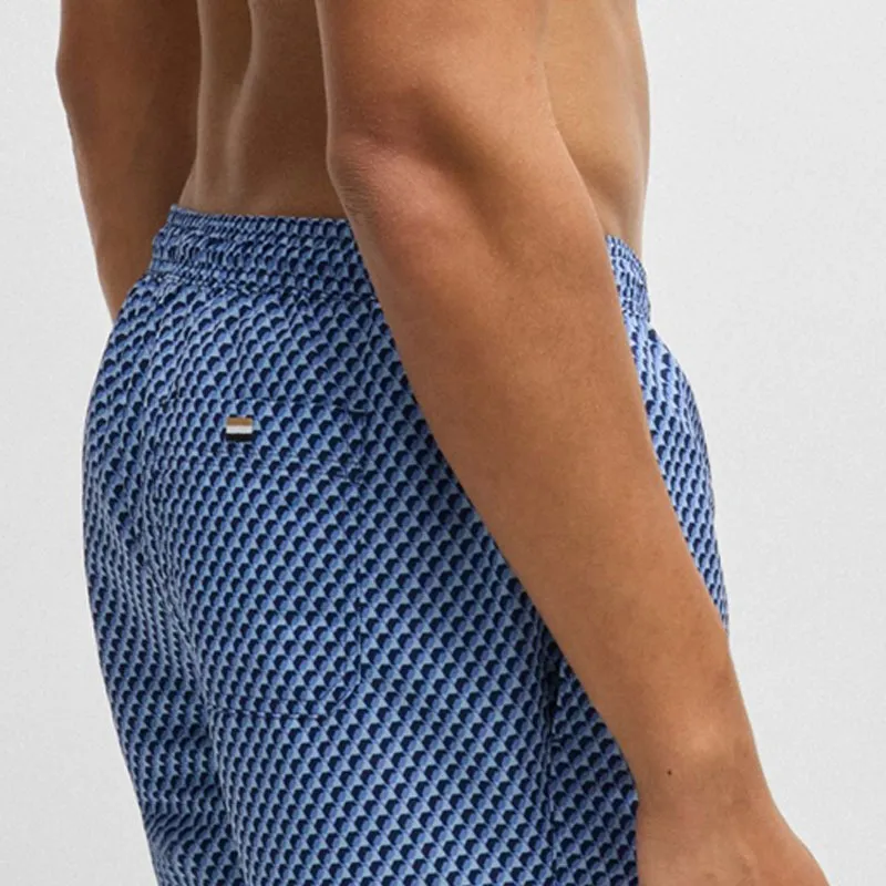 HUGO BOSS Logo Patch Drawstring Swim Shorts-4