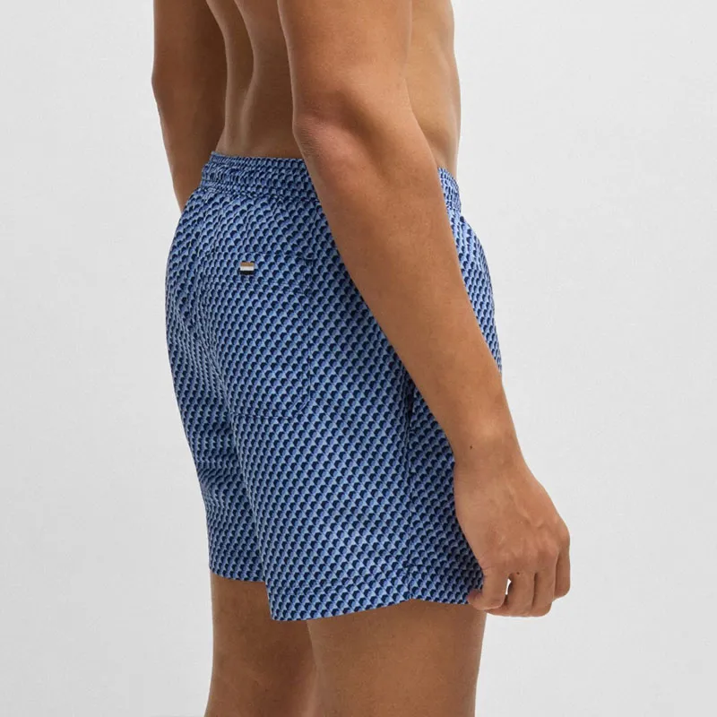 HUGO BOSS Logo Patch Drawstring Swim Shorts-2
