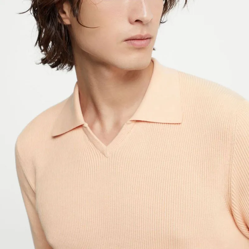 Brunello Cucinelli Fine Knitted Ribbed Polo Shirt-5