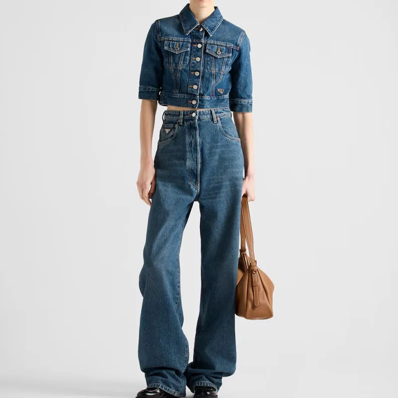 PRADA Button Up Denim Mini Jacket-1