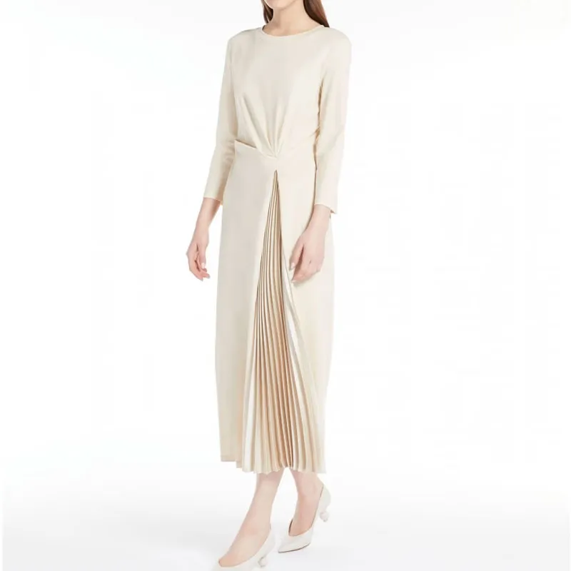 WEEKEND MaxMara Long Sleeved Dress Women's Beige-3