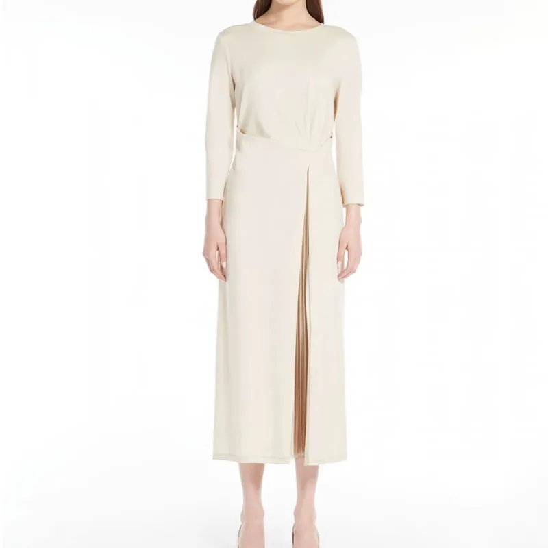 WEEKEND MaxMara Long Sleeved Dress Women's Beige-1
