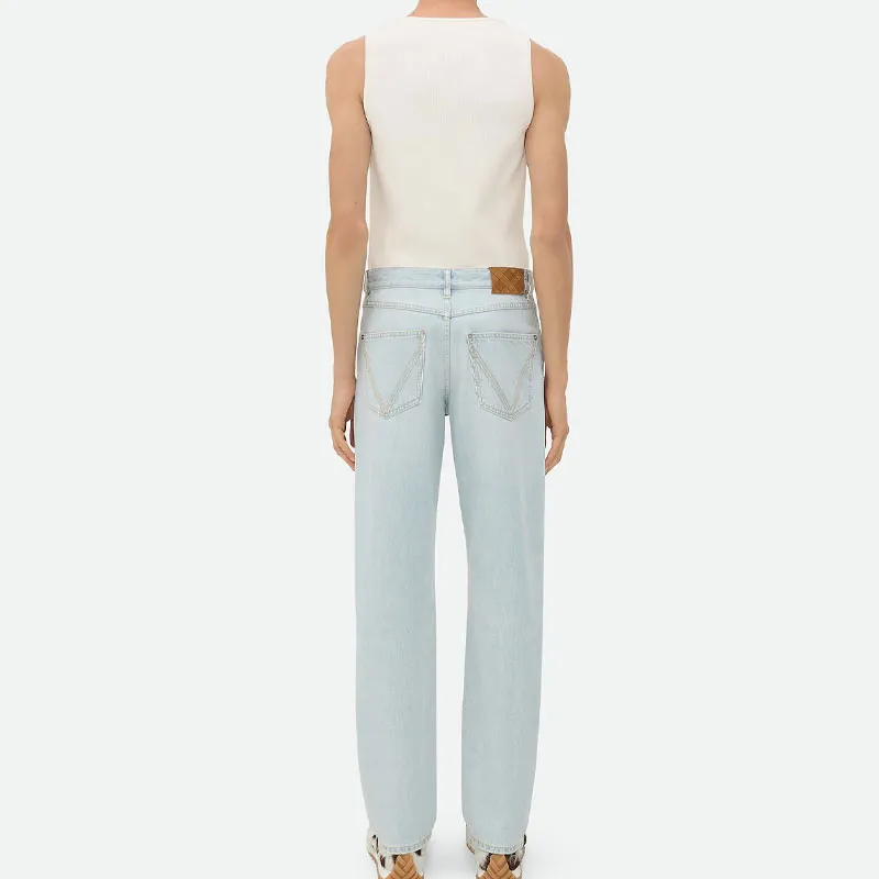 Bottega Veneta Mid Rise Straight Leg Jeans-1