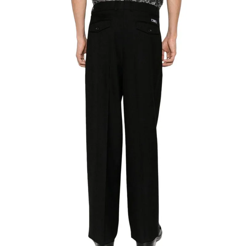 VERSACE Logo Patch Tailored Trousers-4